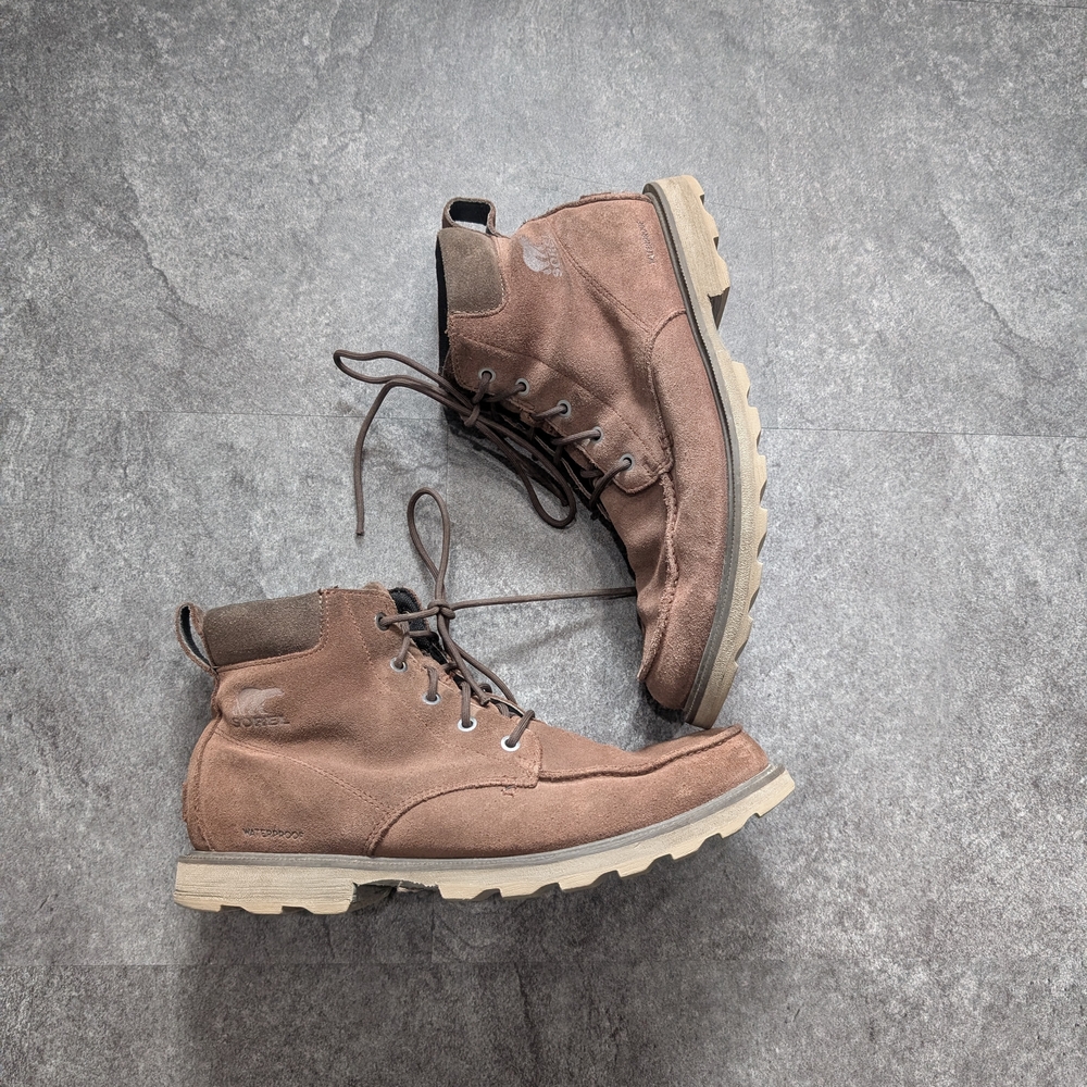 Sorel Madson suede Brown and Tan waterproof Boots size 10